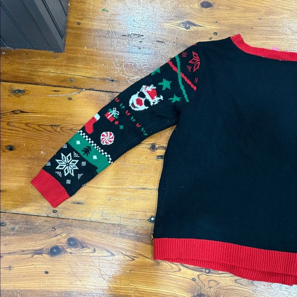 No Boundaries Black Reindeer Christmas Holiday Sweater Size XXL
